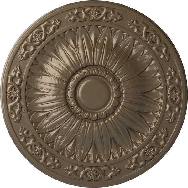 Ekena Millwork Lunel Ceiling Medallion (Fits Canopies up to 3 3/4"), Hand-Painted Warm Silver, 20 1/4"OD x 1 1/2"P CM20LUWSS - main